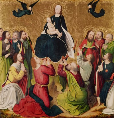 The Virgin in Glory with the Apostles (detail) by Master of the Lyversberg Passion